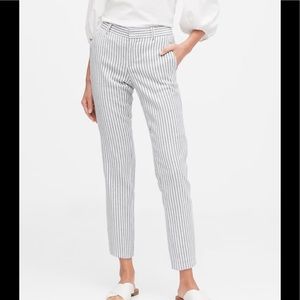 NWT Banana Republic White Striped Avery Pants
